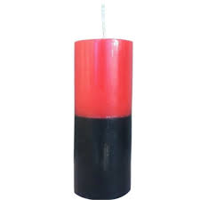 Vela 7 Dias Vermelha e Preta 260g - Trombeta Parafina 100% Pura